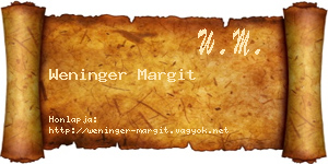 Weninger Margit névjegykártya